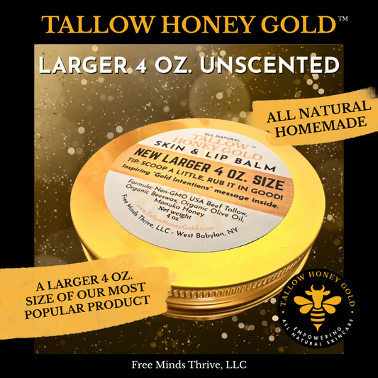 Unscented Skin & Lip Balm *Various Sizes* (Tallow Honey Gold)