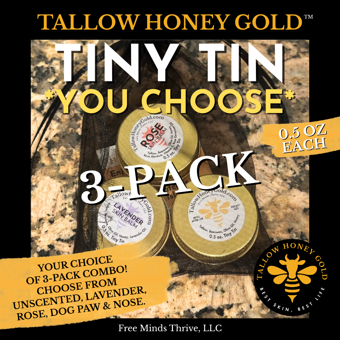 *You Choose* Tiny Tin Tallow Balm 3-Pack (0.5 oz. each)
