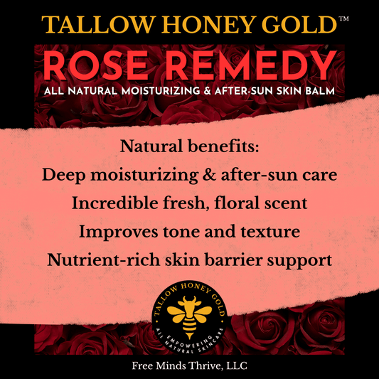 *NEW* Rose Remedy Skin Balm 2 oz. (Tallow Honey Gold) - Tallow Honey Gold (Free Minds Thrive, LLC)