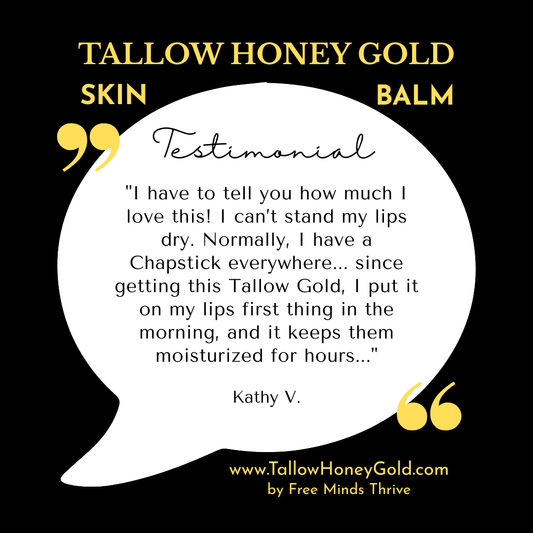 Unscented Skin & Lip Balm 2 oz. (Tallow Honey Gold) - Tallow Honey Gold (by Free Minds Thrive)