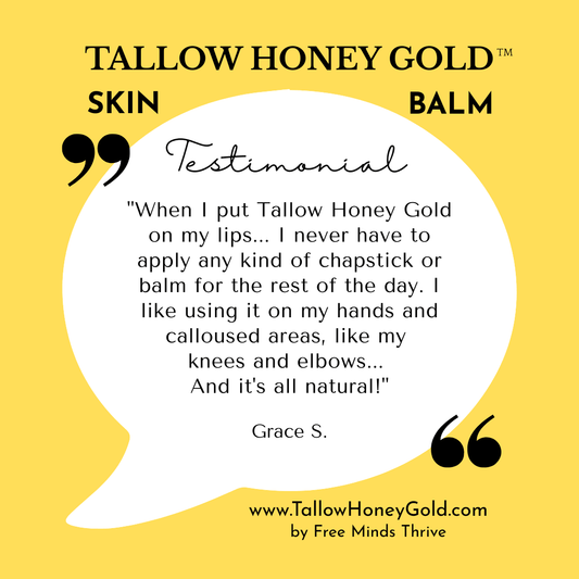 Unscented Skin & Lip Balm 2 oz. (Tallow Honey Gold) - Tallow Honey Gold (by Free Minds Thrive)