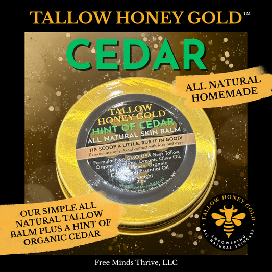 Cedar Skin Balm 2 oz. (Tallow Honey Gold)