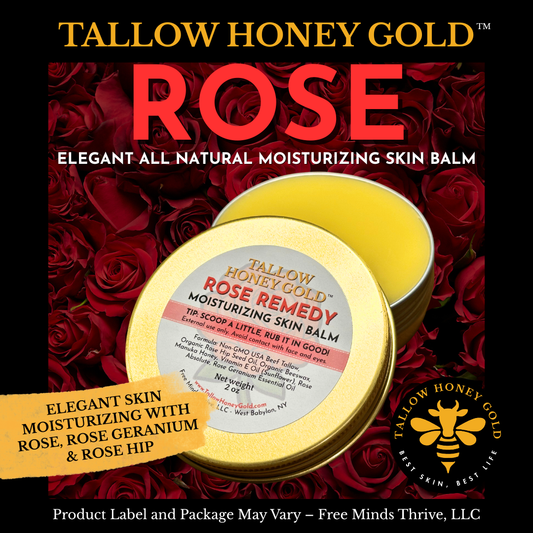 Rose Tallow Skin Balm 2 oz. - Tallow Honey Gold