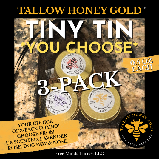 *You Choose* Tiny Tin Tallow Balm 3-Pack (0.5 oz. each)