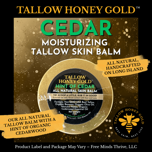 Cedar Tallow Skin Balm 2 oz. - Tallow Honey Gold (Free Minds Thrive, LLC)
