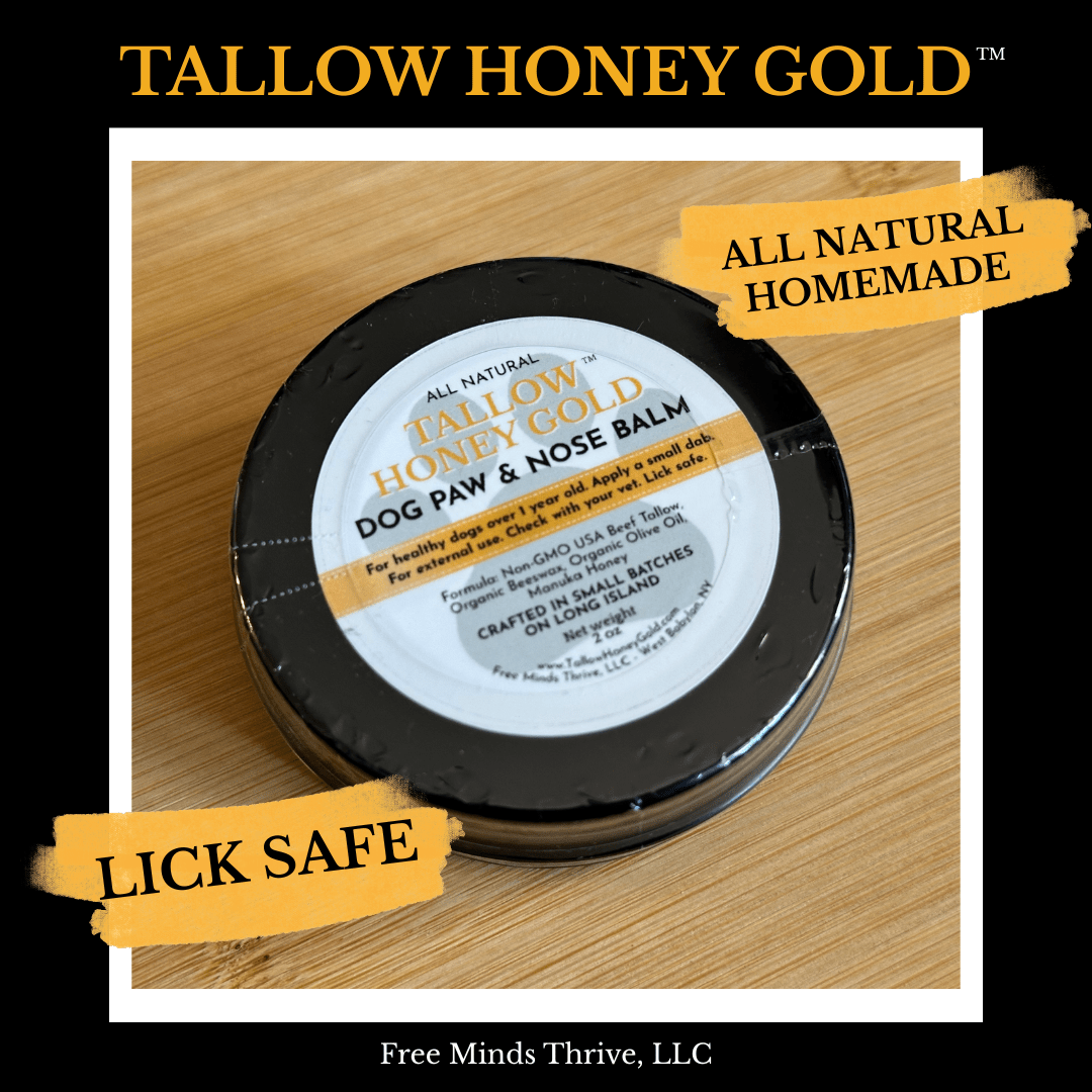 Dog Paw & Nose Balm 2 oz. (Tallow Honey Gold) - Tallow Honey Gold (by Free Minds Thrive)