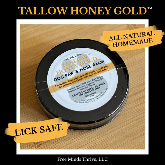 Dog Paw & Nose Balm 2 oz. (Tallow Honey Gold) - Tallow Honey Gold (by Free Minds Thrive)