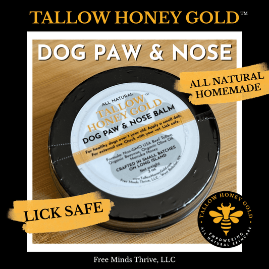 Dog Paw & Nose Balm 2 oz. (Tallow Honey Gold) - Tallow Honey Gold (Free Minds Thrive, LLC)