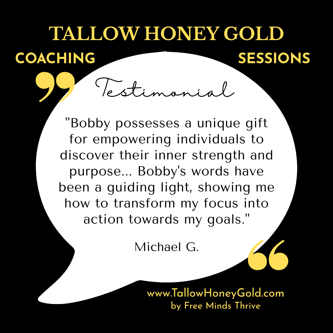 Gold Intentions Life Coaching Call (1:1 with a Certified Life Coach) - Tallow Honey Gold (by Free Minds Thrive)