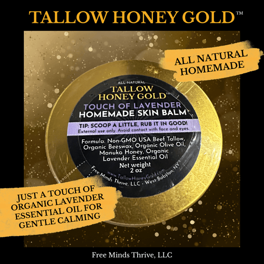 Lavender Skin Balm 2 oz. (Tallow Honey Gold) - Tallow Honey Gold (by Free Minds Thrive)