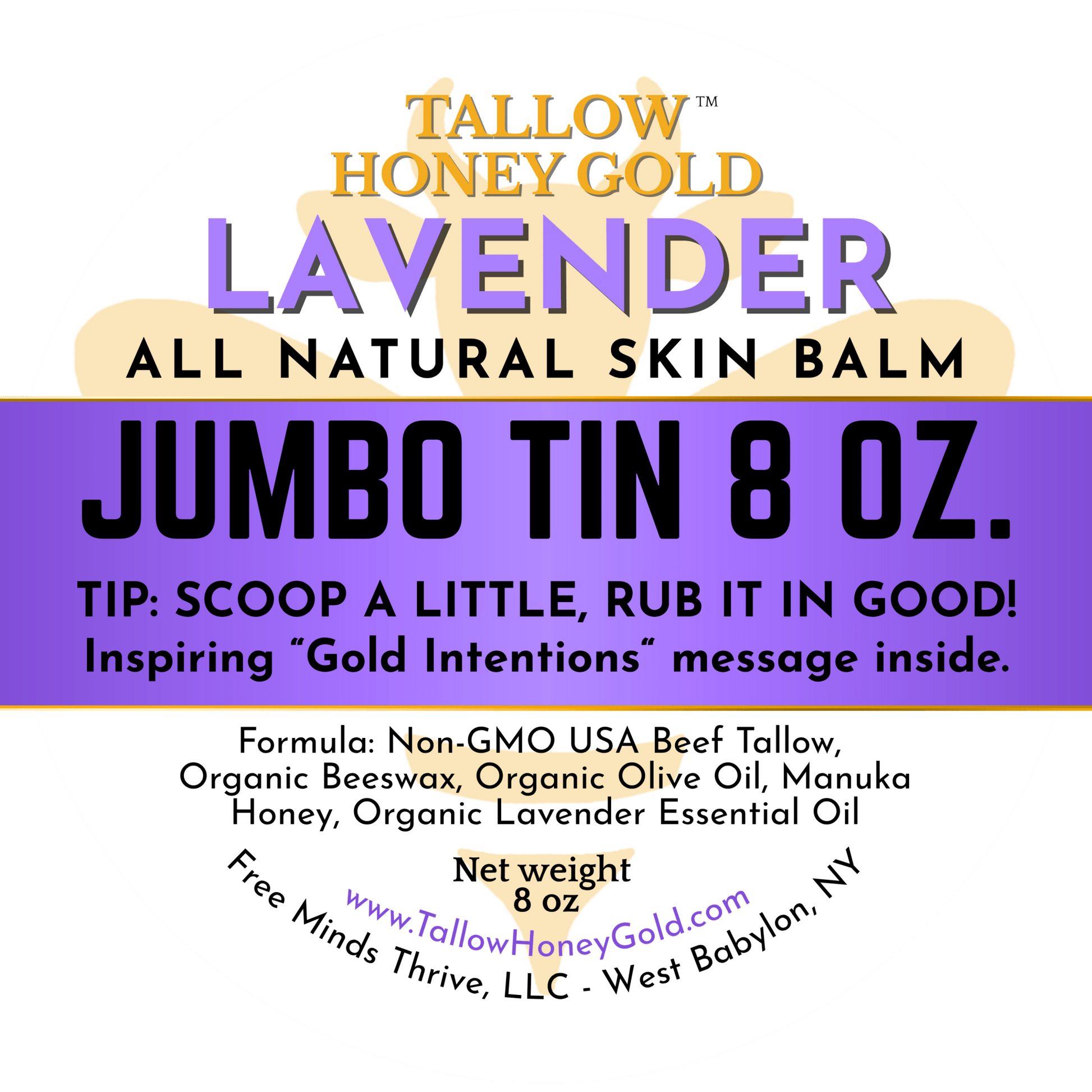 Lavender Skin Balm *Various Sizes* (Tallow Honey Gold) - Tallow Honey Gold (Free Minds Thrive, LLC)