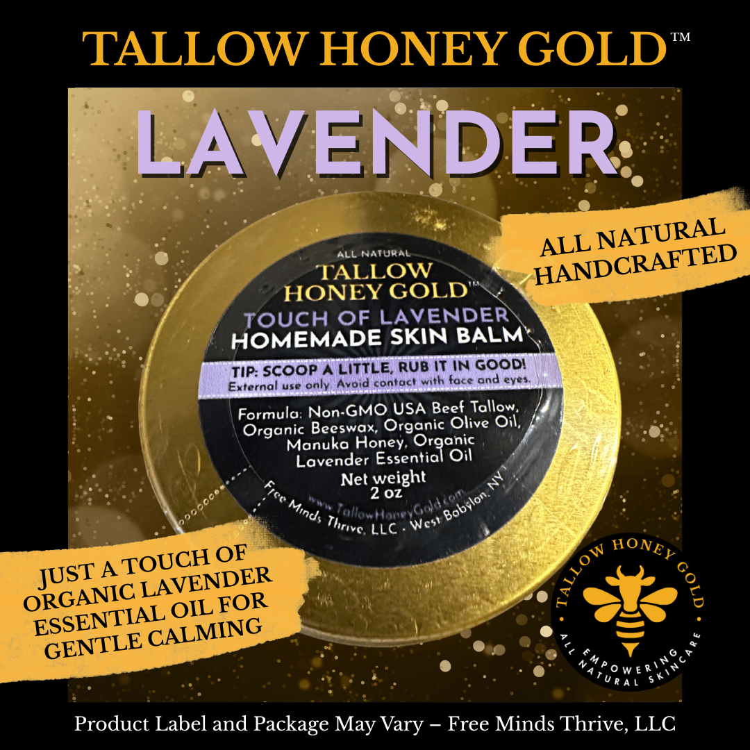 Lavender Tallow Skin Balm *Various Sizes* - Tallow Honey Gold (Free Minds Thrive, LLC)