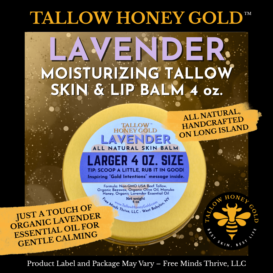 Lavender Tallow Skin Balm *Various Sizes* - Tallow Honey Gold (Free Minds Thrive, LLC)