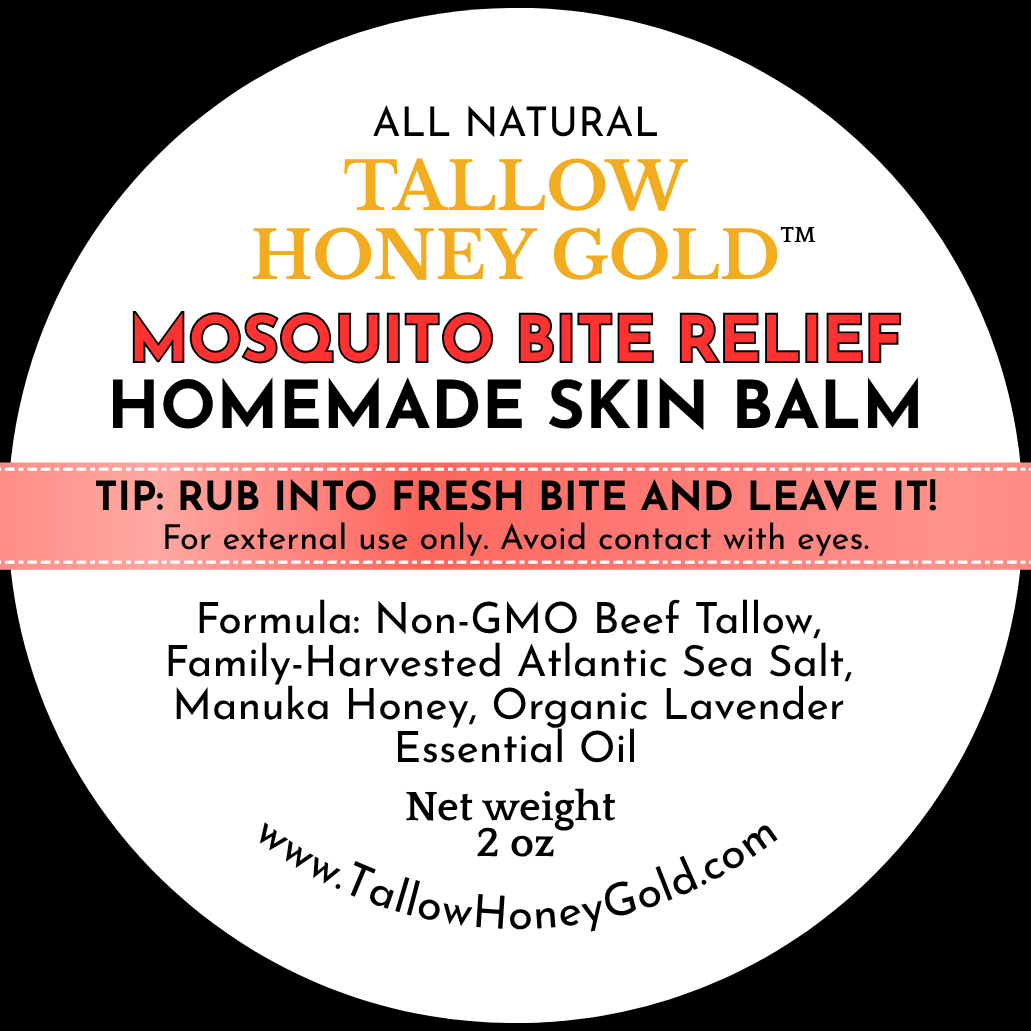 Mosquito Bite Relief Skin Balm Scrub 2 oz. (Tallow Honey Gold) - Tallow Honey Gold (by Free Minds Thrive)