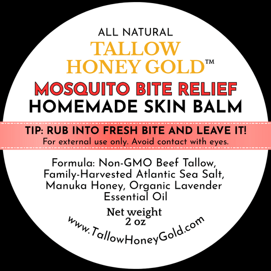 Mosquito Bite Relief Skin Balm Scrub 2 oz. (Tallow Honey Gold) - Tallow Honey Gold (by Free Minds Thrive)