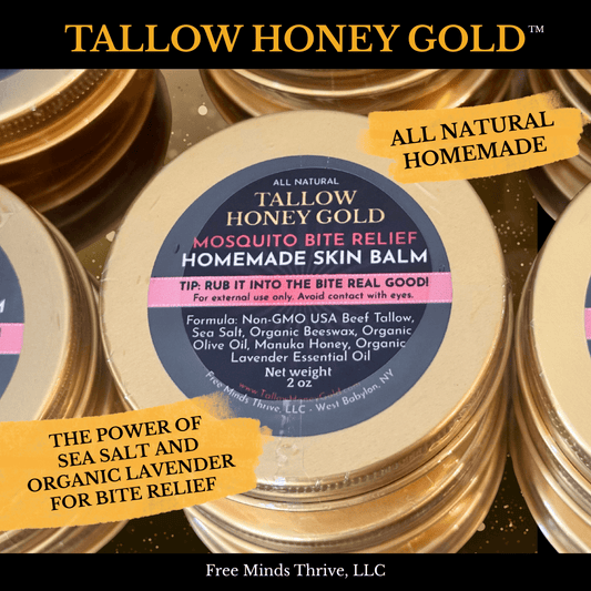 Mosquito Bite Relief Skin Balm Scrub 2 oz. (Tallow Honey Gold) - Tallow Honey Gold (by Free Minds Thrive)