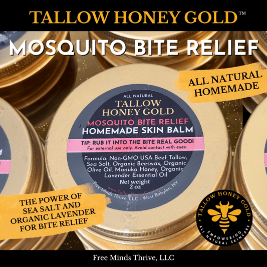 Mosquito Bite Relief Skin Balm Scrub 2 oz. (Tallow Honey Gold) - Tallow Honey Gold (Free Minds Thrive, LLC)