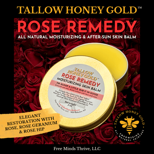*NEW* Rose Remedy Skin Balm 2 oz. (Tallow Honey Gold) - Tallow Honey Gold (Free Minds Thrive, LLC)