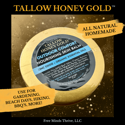 Outdoor Comfort Skin Balm 2 oz. (Tallow Honey Gold) - Tallow Honey Gold (by Free Minds Thrive)