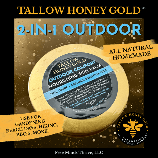 Outdoor Comfort Skin Balm 2 oz. (Tallow Honey Gold) - Tallow Honey Gold (Free Minds Thrive, LLC)