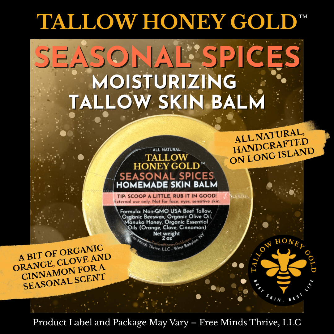 Seasonal Spices Tallow Skin Balm 2 oz. - Tallow Honey Gold (Free Minds Thrive, LLC)