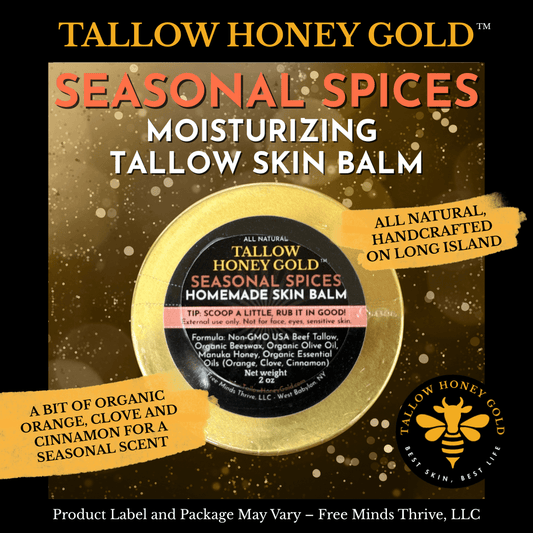 Seasonal Spices Tallow Skin Balm 2 oz. - Tallow Honey Gold (Free Minds Thrive, LLC)