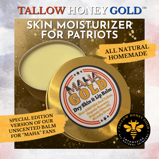 *SPECIAL EDITION* "MAHA Gold" Skin & Lip Balm 2 oz. (Tallow Honey Gold) - Tallow Honey Gold (Free Minds Thrive, LLC)