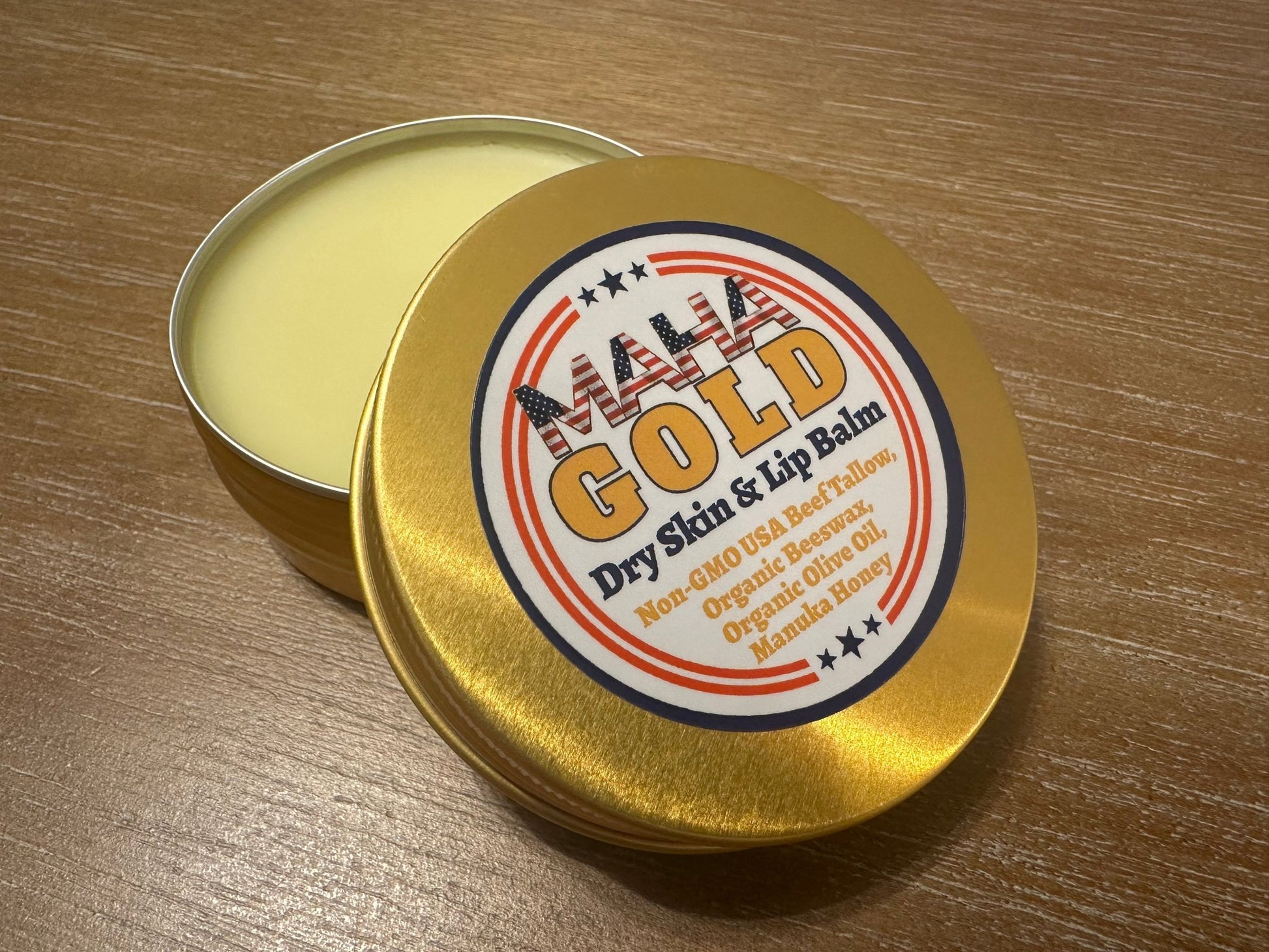 *SPECIAL EDITION* "MAHA Gold" Skin & Lip Balm 2 oz. (Tallow Honey Gold) - Tallow Honey Gold (by Free Minds Thrive)