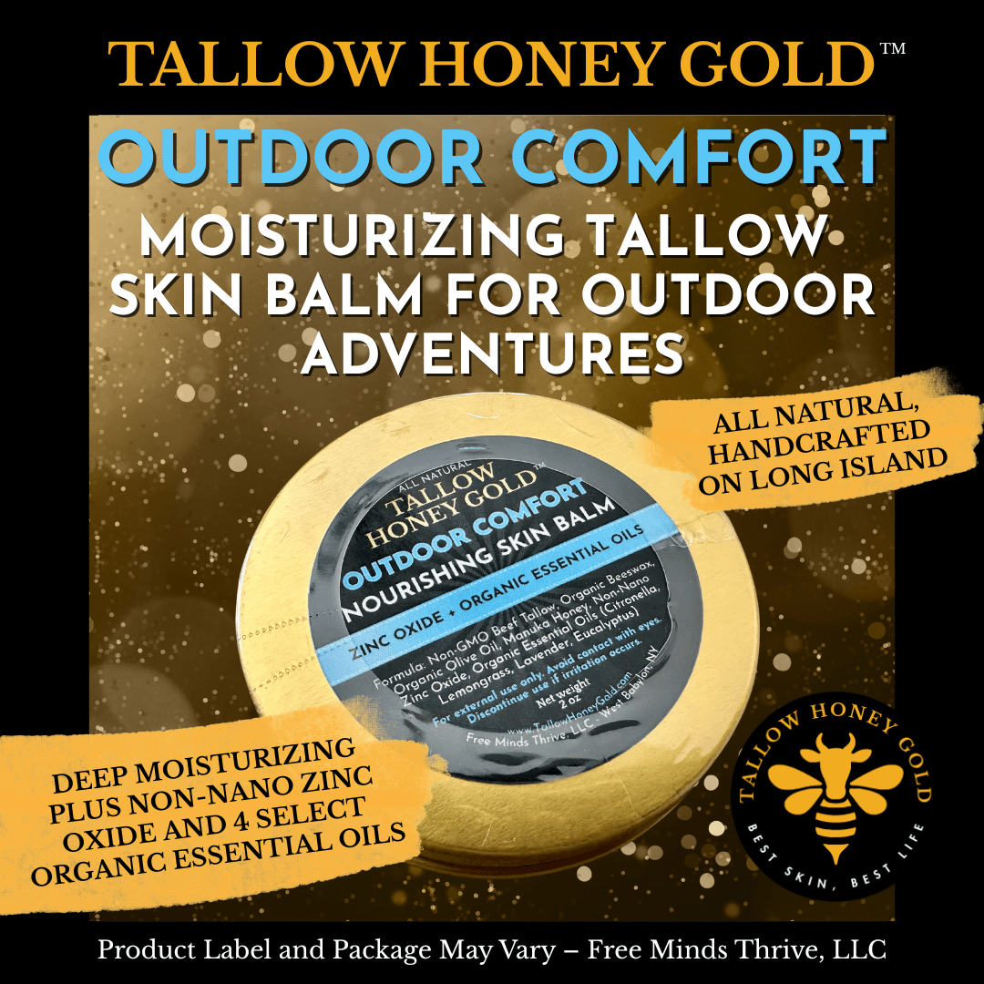 Tallow Outdoor Comfort Skin Balm 2 oz. - Tallow Honey Gold (Free Minds Thrive, LLC)