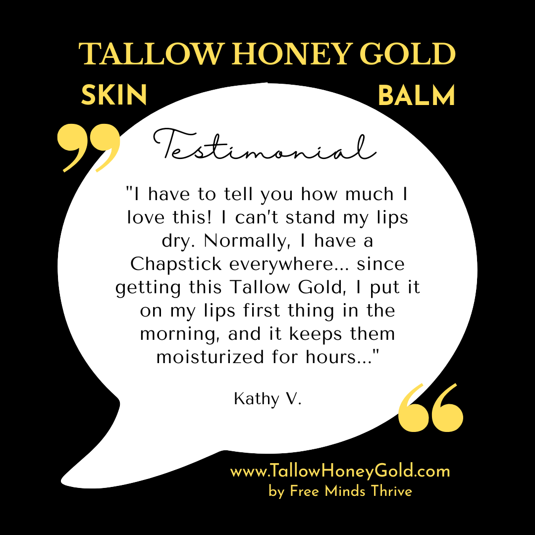 Unscented Skin & Lip Balm 2 oz. (Tallow Honey Gold) - Tallow Honey Gold (by Free Minds Thrive)