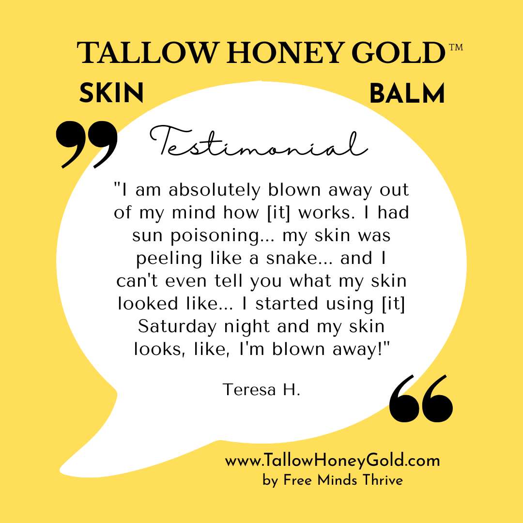 Unscented Skin & Lip Balm 2 oz. (Tallow Honey Gold) - Tallow Honey Gold (by Free Minds Thrive)