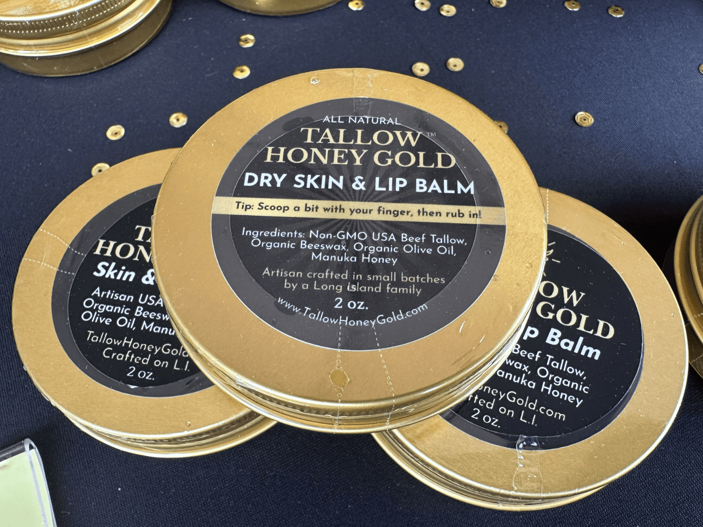 Unscented Skin & Lip Balm 2 oz. (Tallow Honey Gold) - Tallow Honey Gold (by Free Minds Thrive)